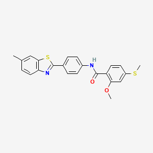 2-methoxy-N-[4-(6-methyl-1,3-benzothiazol-2-yl)phenyl]-4-(methylsulfanyl)benzamide