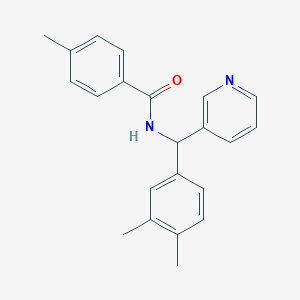 molecular formula C22H22N2O B4632917 N-[(3,4-dimethylphenyl)(pyridin-3-yl)methyl]-4-methylbenzamide 