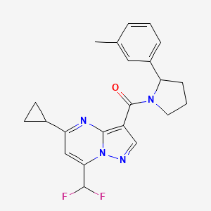 5-cyclopropyl-7-(difluoromethyl)-3-{[2-(3-methylphenyl)-1-pyrrolidinyl]carbonyl}pyrazolo[1,5-a]pyrimidine