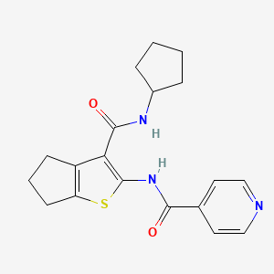 molecular formula C19H21N3O2S B4632964 N-[3-(CYCLOPENTYLCARBAMOYL)-4H,5H,6H-CYCLOPENTA[B]THIOPHEN-2-YL]PYRIDINE-4-CARBOXAMIDE 