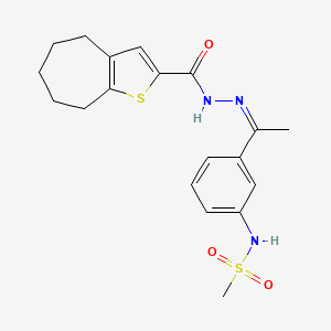 N-{3-[N-(5,6,7,8-tetrahydro-4H-cyclohepta[b]thien-2-ylcarbonyl)ethanehydrazonoyl]phenyl}methanesulfonamide