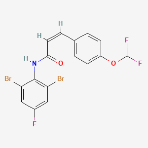 molecular formula C16H10Br2F3NO2 B4632992 (Z)-N-(2,6-DIBROMO-4-FLUOROPHENYL)-3-[4-(DIFLUOROMETHOXY)PHENYL]-2-PROPENAMIDE 