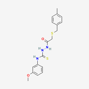 N-(3-methoxyphenyl)-2-{[(4-methylbenzyl)thio]acetyl}hydrazinecarbothioamide