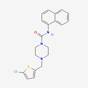 molecular formula C20H20ClN3OS B4633056 4-[(5-chloro-2-thienyl)methyl]-N-1-naphthyl-1-piperazinecarboxamide 