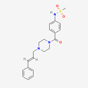 molecular formula C21H25N3O3S B4633057 N-(4-{[4-(3-phenyl-2-propen-1-yl)-1-piperazinyl]carbonyl}phenyl)methanesulfonamide 