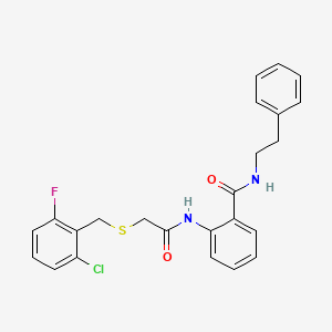 molecular formula C24H22ClFN2O2S B4633079 2-({[(2-chloro-6-fluorobenzyl)thio]acetyl}amino)-N-(2-phenylethyl)benzamide 