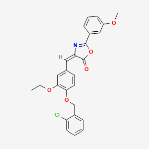 (4E)-4-{4-[(2-chlorobenzyl)oxy]-3-ethoxybenzylidene}-2-(3-methoxyphenyl)-1,3-oxazol-5(4H)-one