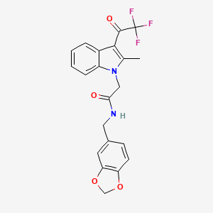 N-[(2H-1,3-BENZODIOXOL-5-YL)METHYL]-2-[2-METHYL-3-(2,2,2-TRIFLUOROACETYL)-1H-INDOL-1-YL]ACETAMIDE