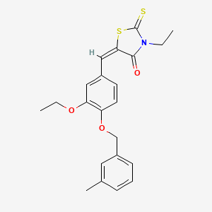 (5E)-5-{3-ethoxy-4-[(3-methylbenzyl)oxy]benzylidene}-3-ethyl-2-thioxo-1,3-thiazolidin-4-one