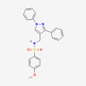 molecular formula C23H21N3O3S B4633147 N-[(1,3-diphenyl-1H-pyrazol-4-yl)methyl]-4-methoxybenzenesulfonamide 