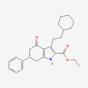 ethyl 3-(2-cyclohexylethyl)-4-oxo-6-phenyl-4,5,6,7-tetrahydro-1H-indole-2-carboxylate