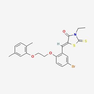 molecular formula C22H22BrNO3S2 B4633264 (5Z)-5-{5-bromo-2-[2-(2,5-dimethylphenoxy)ethoxy]benzylidene}-3-ethyl-2-thioxo-1,3-thiazolidin-4-one 