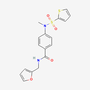 molecular formula C17H16N2O4S2 B4633279 N-(2-furylmethyl)-4-[methyl(2-thienylsulfonyl)amino]benzamide 