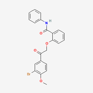 molecular formula C22H18BrNO4 B4633287 2-[2-(3-bromo-4-methoxyphenyl)-2-oxoethoxy]-N-phenylbenzamide 