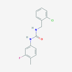 molecular formula C15H14ClFN2O B4633294 N-(2-chlorobenzyl)-N'-(3-fluoro-4-methylphenyl)urea 