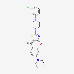 (5E)-2-[4-(3-chlorophenyl)piperazin-1-yl]-5-[4-(diethylamino)benzylidene]-1,3-thiazol-4(5H)-one