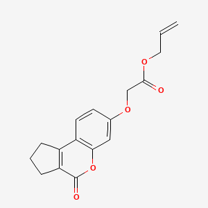 molecular formula C17H16O5 B4633346 PROP-2-EN-1-YL 2-({4-OXO-1H,2H,3H,4H-CYCLOPENTA[C]CHROMEN-7-YL}OXY)ACETATE 