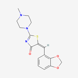 5-(1,3-benzodioxol-4-ylmethylene)-2-(4-methyl-1-piperazinyl)-1,3-thiazol-4(5H)-one