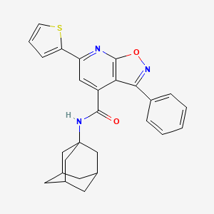 molecular formula C27H25N3O2S B4633451 N-(1-ADAMANTYL)-3-PHENYL-6-(2-THIENYL)ISOXAZOLO[5,4-B]PYRIDINE-4-CARBOXAMIDE 