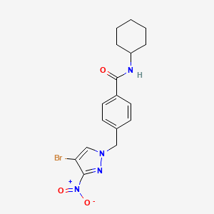 4-[(4-bromo-3-nitro-1H-pyrazol-1-yl)methyl]-N-cyclohexylbenzamide