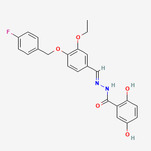 N'-{3-ethoxy-4-[(4-fluorobenzyl)oxy]benzylidene}-2,5-dihydroxybenzohydrazide