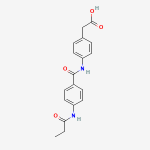 molecular formula C18H18N2O4 B4633512 (4-{[4-(propionylamino)benzoyl]amino}phenyl)acetic acid 