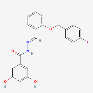 N'-{2-[(4-fluorobenzyl)oxy]benzylidene}-3,5-dihydroxybenzohydrazide