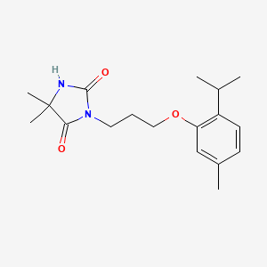 molecular formula C18H26N2O3 B4633543 3-[3-(2-isopropyl-5-methylphenoxy)propyl]-5,5-dimethyl-2,4-imidazolidinedione 