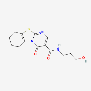 molecular formula C14H17N3O3S B4633551 N-(3-hydroxypropyl)-4-oxo-6,7,8,9-tetrahydro-4H-pyrimido[2,1-b][1,3]benzothiazole-3-carboxamide 