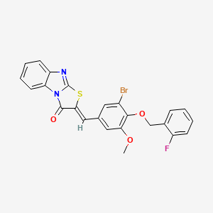 molecular formula C24H16BrFN2O3S B4633588 2-{3-bromo-4-[(2-fluorobenzyl)oxy]-5-methoxybenzylidene}[1,3]thiazolo[3,2-a]benzimidazol-3(2H)-one 