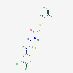 N-(3,4-dichlorophenyl)-2-{[(2-methylbenzyl)thio]acetyl}hydrazinecarbothioamide