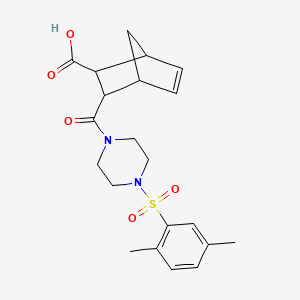 molecular formula C21H26N2O5S B4633622 3-({4-[(2,5-DIMETHYLPHENYL)SULFONYL]PIPERAZINO}CARBONYL)BICYCLO[2.2.1]HEPT-5-ENE-2-CARBOXYLIC ACID 