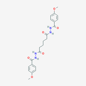 molecular formula C22H26N4O6 B463368 N'1,N'6-bis(4-methoxybenzoyl)hexanedihydrazide 