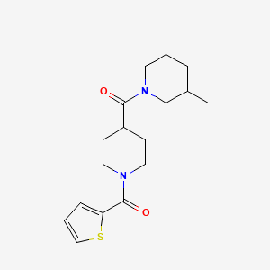 molecular formula C18H26N2O2S B4633688 3,5-dimethyl-1-{[1-(2-thienylcarbonyl)-4-piperidinyl]carbonyl}piperidine 