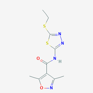 N-[5-(ETHYLSULFANYL)-1,3,4-THIADIAZOL-2-YL]-3,5-DIMETHYL-4-ISOXAZOLECARBOXAMIDE