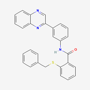 2-(benzylthio)-N-[3-(2-quinoxalinyl)phenyl]benzamide