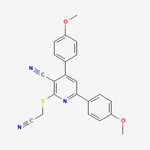 2-[(cyanomethyl)thio]-4,6-bis(4-methoxyphenyl)nicotinonitrile