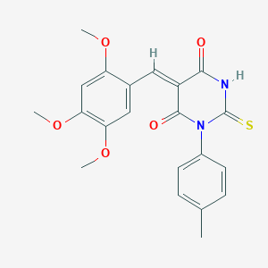 (5Z)-1-(4-methylphenyl)-2-sulfanylidene-5-[(2,4,5-trimethoxyphenyl)methylidene]-1,3-diazinane-4,6-dione