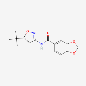 molecular formula C15H16N2O4 B4633769 N-(5-(tert-Butyl)isoxazol-3-yl)benzo[d][1,3]dioxole-5-carboxamide 