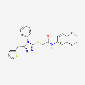 N-(2,3-dihydro-1,4-benzodioxin-6-yl)-2-{[4-phenyl-5-(2-thienylmethyl)-4H-1,2,4-triazol-3-yl]thio}acetamide