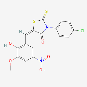 3-(4-chlorophenyl)-5-(2-hydroxy-3-methoxy-5-nitrobenzylidene)-2-thioxo-1,3-thiazolidin-4-one