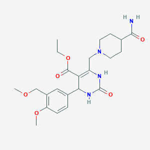 ETHYL 6-{[4-(AMINOCARBONYL)PIPERIDINO]METHYL}-4-[4-METHOXY-3-(METHOXYMETHYL)PHENYL]-2-OXO-1,2,3,4-TETRAHYDRO-5-PYRIMIDINECARBOXYLATE