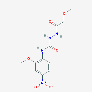 molecular formula C11H14N4O6 B4633822 2-(methoxyacetyl)-N-(2-methoxy-4-nitrophenyl)hydrazinecarboxamide 