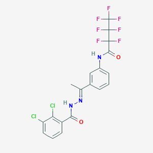 N-{3-[N-(2,3-dichlorobenzoyl)ethanehydrazonoyl]phenyl}-2,2,3,3,4,4,4-heptafluorobutanamide