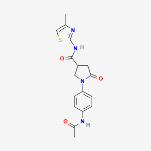 1-[4-(acetylamino)phenyl]-N-(4-methyl-1,3-thiazol-2-yl)-5-oxo-3-pyrrolidinecarboxamide