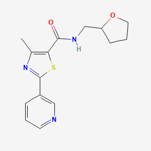 molecular formula C15H17N3O2S B4633904 4-METHYL-N-[(OXOLAN-2-YL)METHYL]-2-(PYRIDIN-3-YL)-1,3-THIAZOLE-5-CARBOXAMIDE 