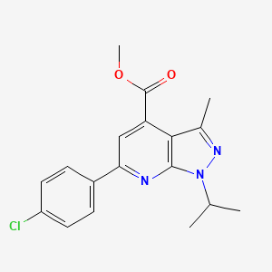 methyl 6-(4-chlorophenyl)-1-isopropyl-3-methyl-1H-pyrazolo[3,4-b]pyridine-4-carboxylate