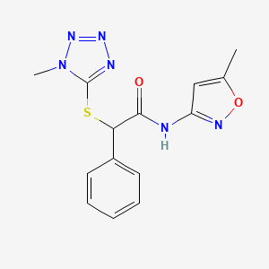 N-(5-methyl-1,2-oxazol-3-yl)-2-[(1-methyl-1H-tetrazol-5-yl)sulfanyl]-2-phenylacetamide