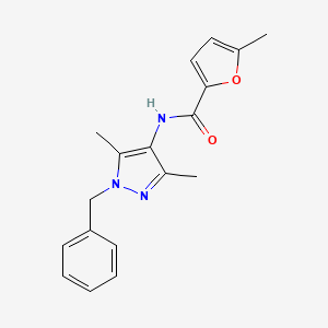 molecular formula C18H19N3O2 B4633922 N-(1-benzyl-3,5-dimethyl-1H-pyrazol-4-yl)-5-methyl-2-furamide 