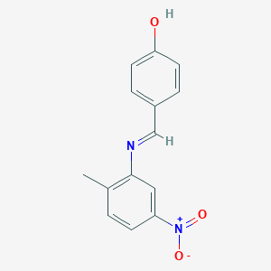 molecular formula C14H12N2O3 B463398 4-[({5-Nitro-2-methylphenyl}imino)methyl]phenol 